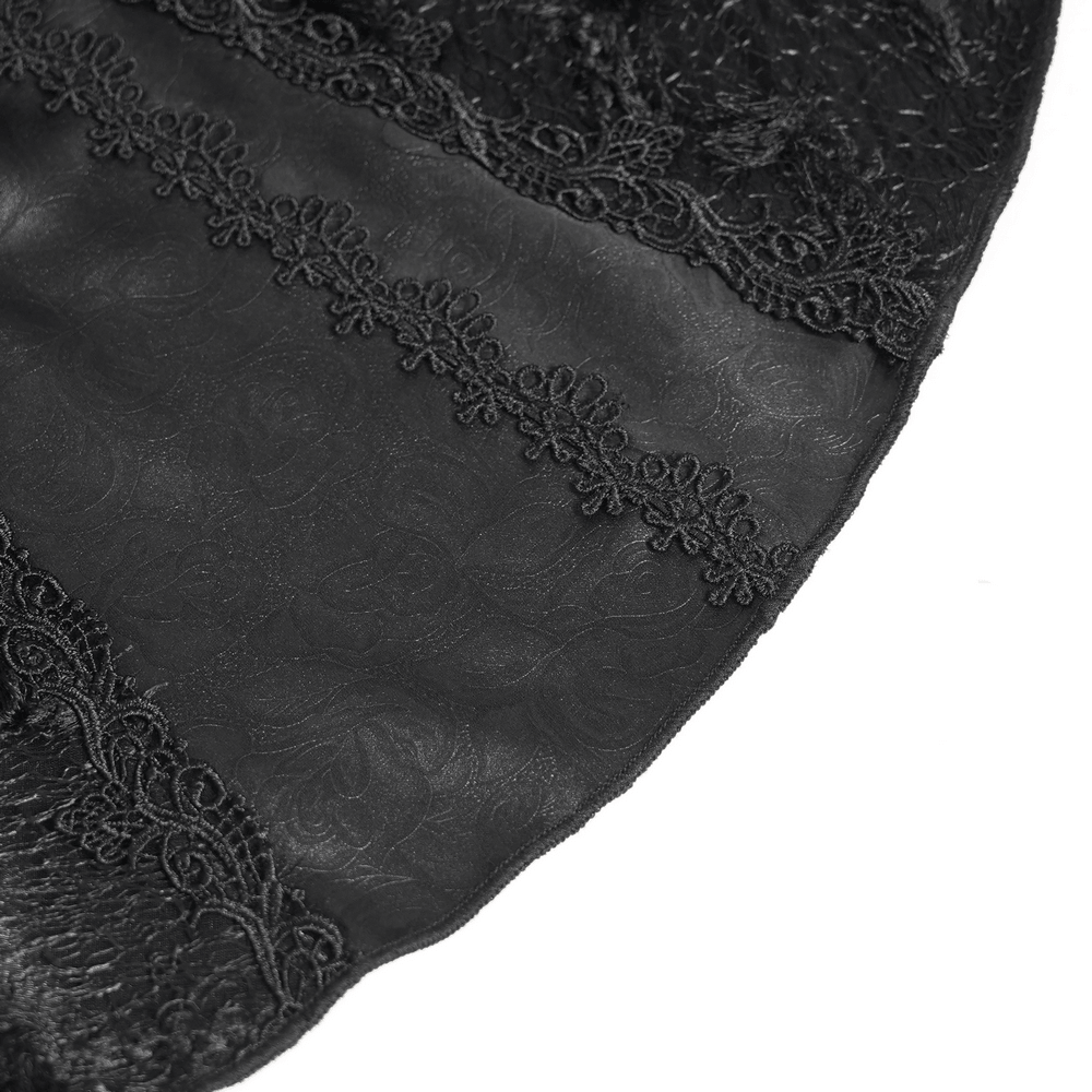 Close-up of the lace trim detail on the Women's Halter Corset Mini Dress with Lace Trim Detail.