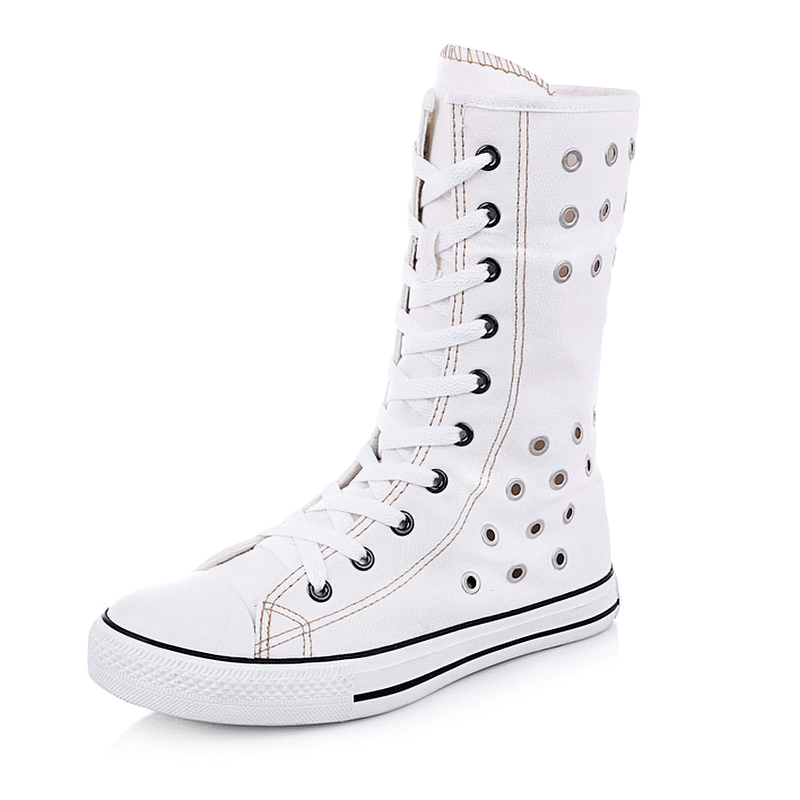 Women's High Top Zipper Breathable Flat Sneakers / Comfortable Casual Flats Shoes - HARD'N'HEAVY