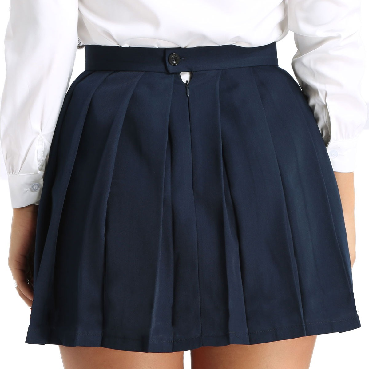 Women's High Waisted Pleated Mini Skirt / A-Line Solid Color Skirt / School Girl Cosplay Costume - HARD'N'HEAVY