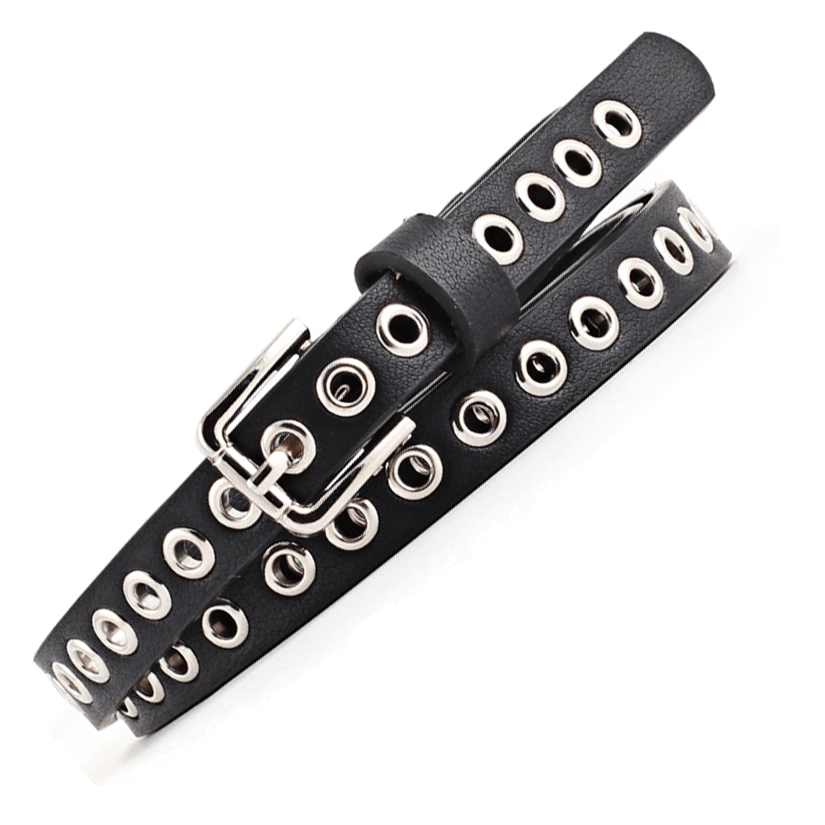 Women's Hollow Rivets Belt With Metal Buckle / Fashion Waistband For Jeans - HARD'N'HEAVY