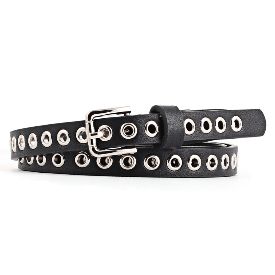 Women's Hollow Rivets Belt With Metal Buckle / Fashion Waistband For Jeans - HARD'N'HEAVY