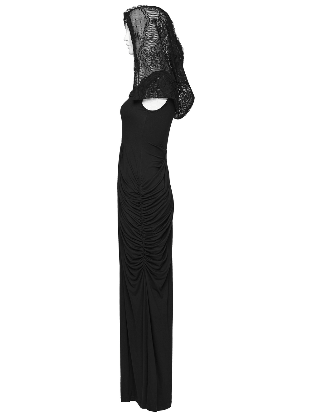 hooded formal dress Red Crystalized Hooded Dress 2XL / Red / Viscose