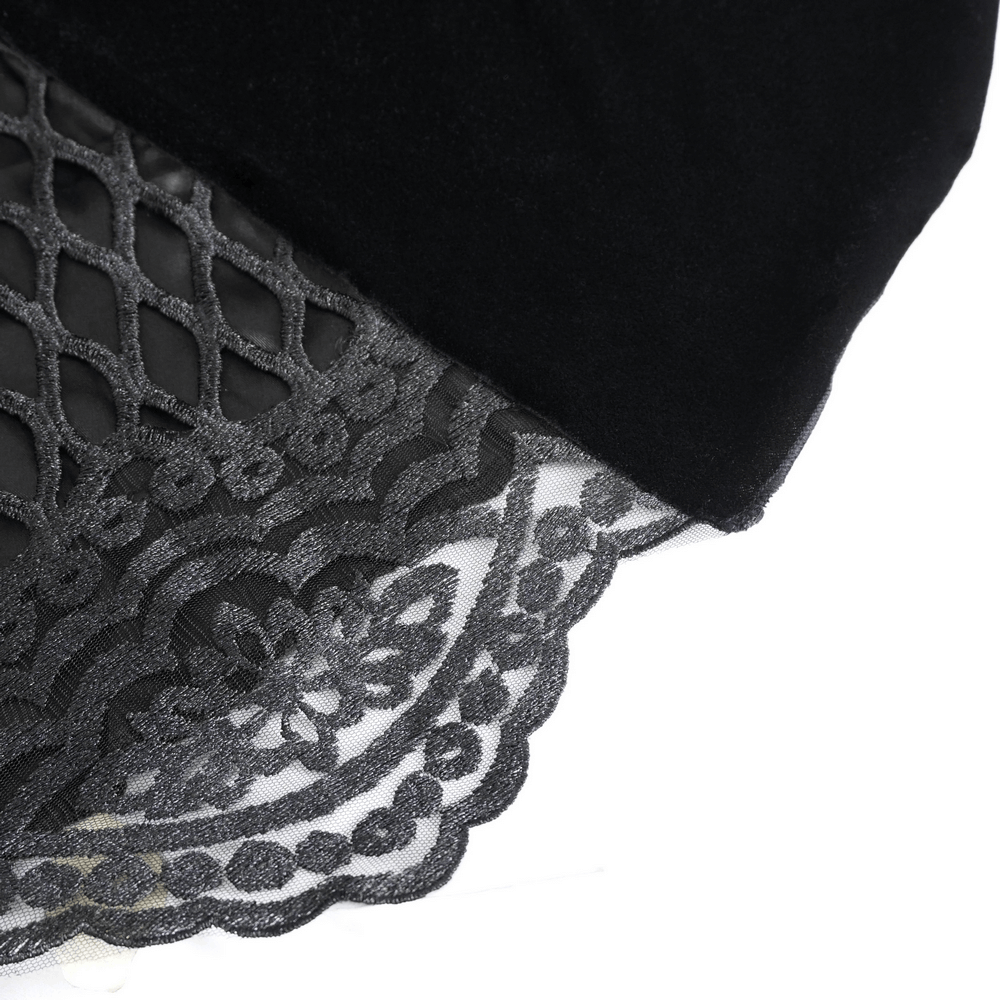 Black lace detail and mesh fabric showcasing intricate design and texture.