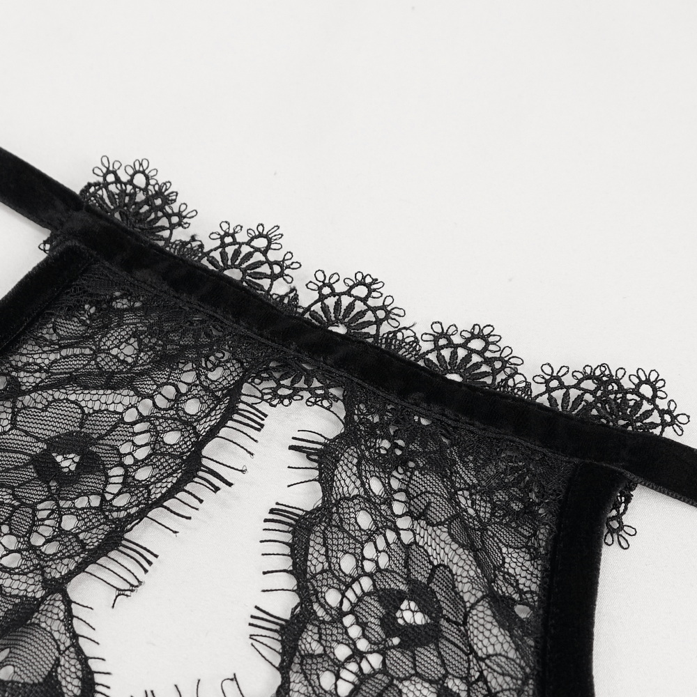Women's Lace Halter Crop Top With Choker Neckline Detail