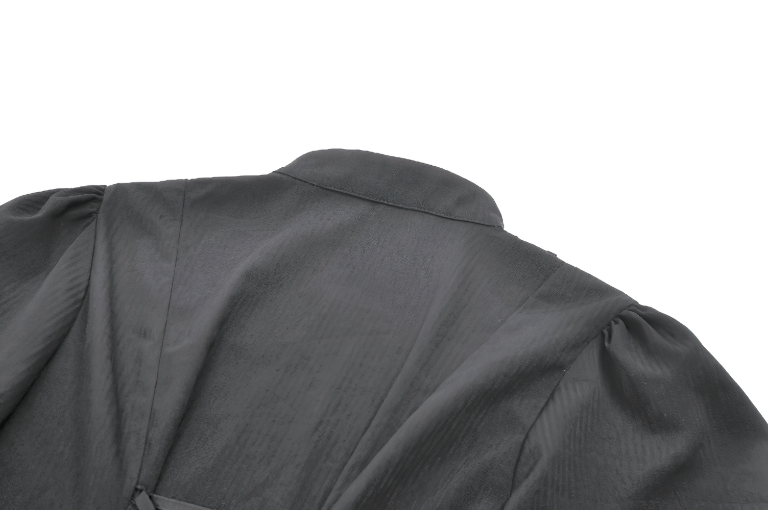 Back view of a Women's Lace Mini Dress with Long Sleeves and Ruffles highlighting corset details.