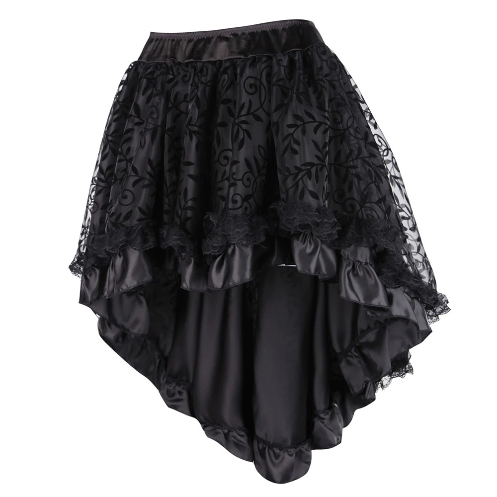 Women's Lace Skirt in Gothic Style / Vintage Cotton Skirt Knee-Length - HARD'N'HEAVY