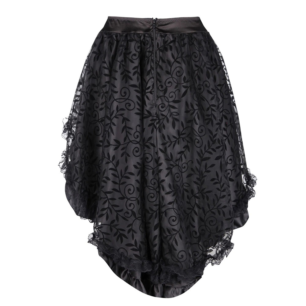Women's Lace Skirt in Gothic Style / Vintage Cotton Skirt Knee-Length - HARD'N'HEAVY