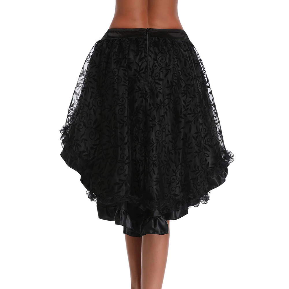 Women's Lace Skirt in Gothic Style / Vintage Cotton Skirt Knee-Length - HARD'N'HEAVY