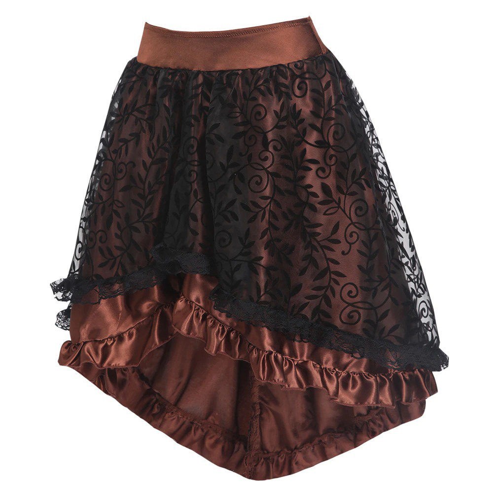 Women's Lace Skirt in Gothic Style / Vintage Cotton Skirt Knee-Length - HARD'N'HEAVY