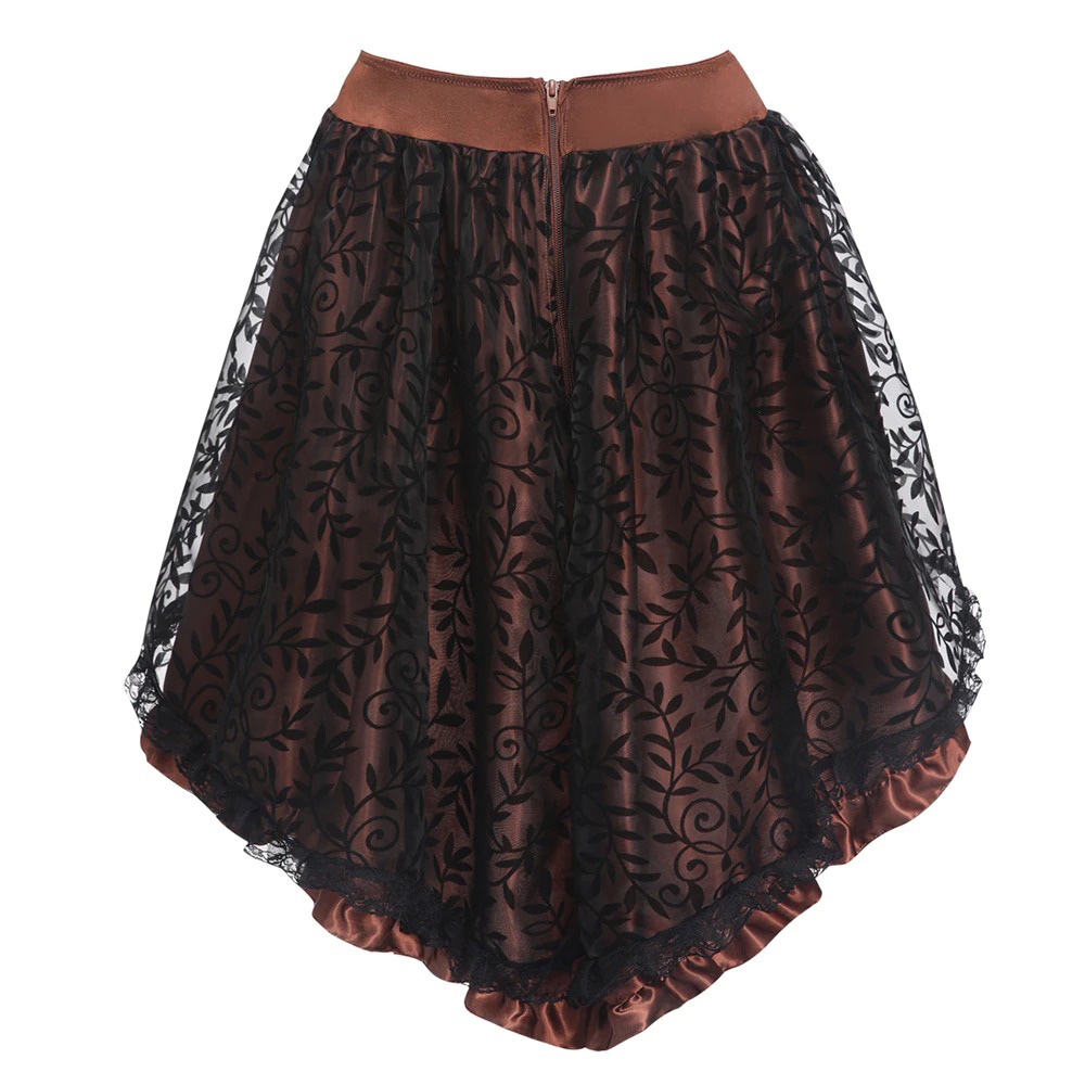 Women's Lace Skirt in Gothic Style / Vintage Cotton Skirt Knee-Length - HARD'N'HEAVY