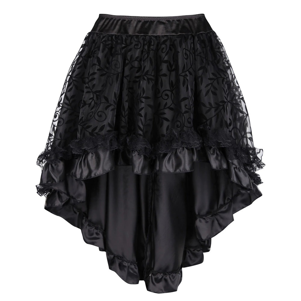 Women's Lace Skirt in Gothic Style / Vintage Cotton Skirt Knee-Length - HARD'N'HEAVY