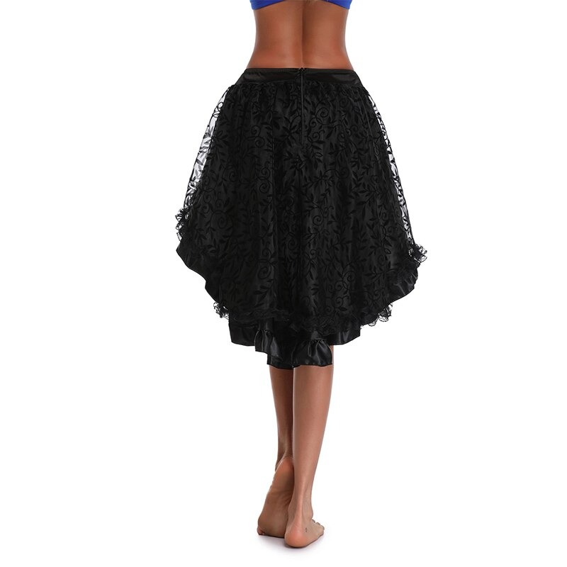 Women's Lace Skirt in Gothic Style / Vintage Cotton Skirt Knee-Length - HARD'N'HEAVY