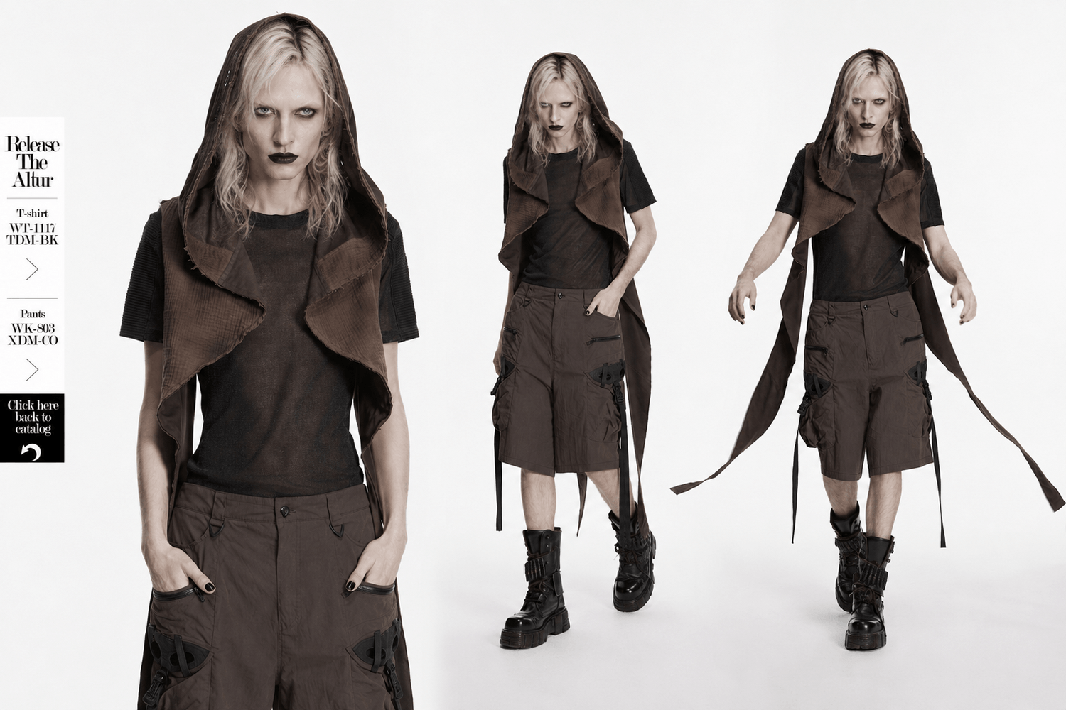 Womens Post Apocalyptic Hooded Sleeveless Cape Vest