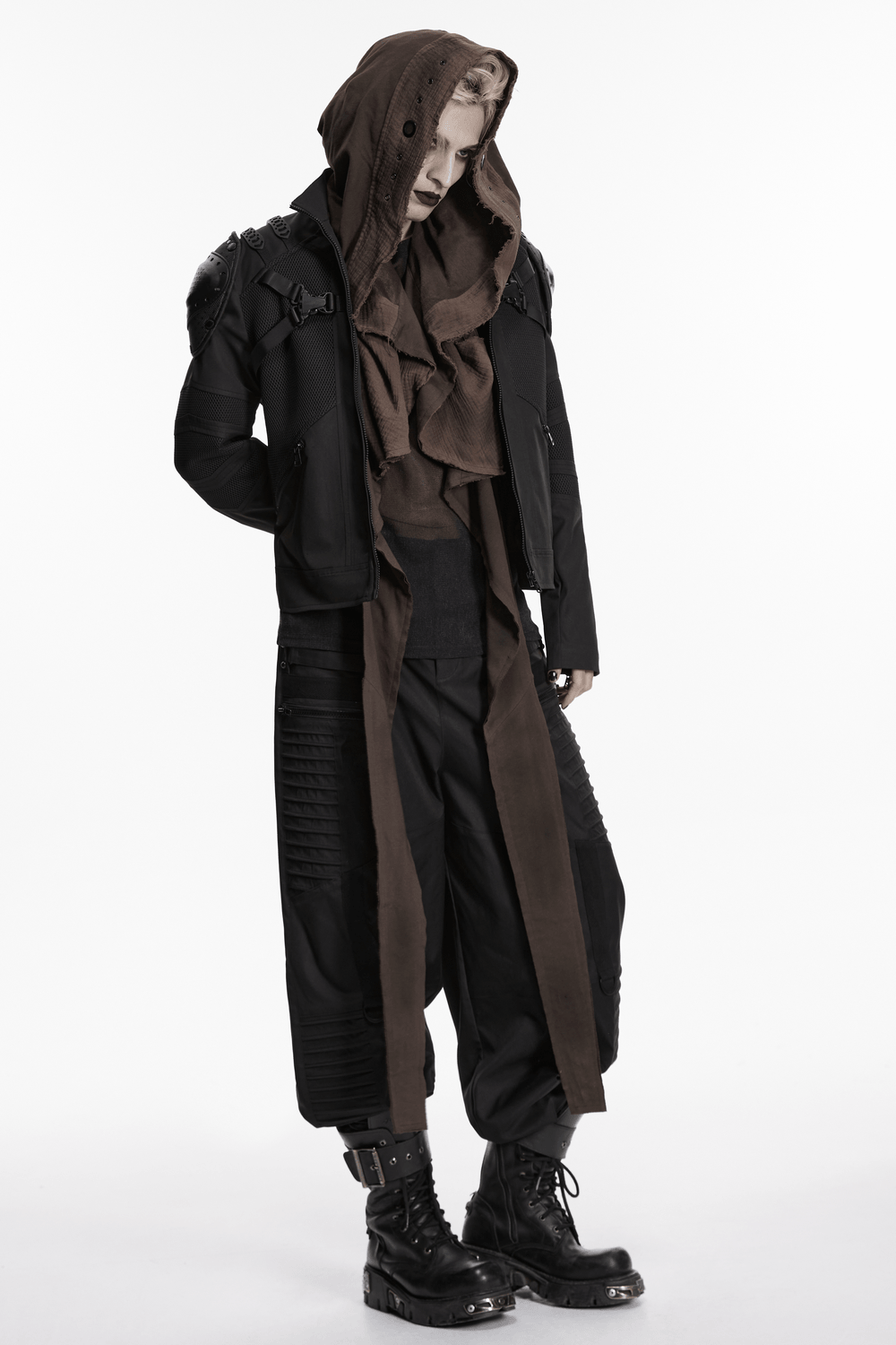 Womens Post Apocalyptic Hooded Sleeveless Cape Vest