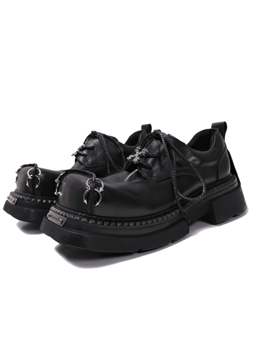Punk-Derbyschuhe für Damen mit Metallbeschlag an der Spitze