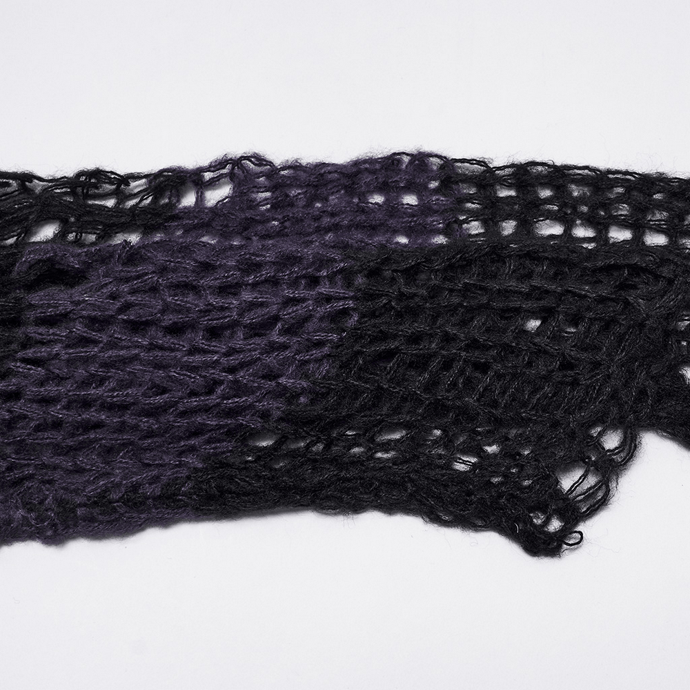 Women's Purple and Black Gothic Mesh Mohair Sweater