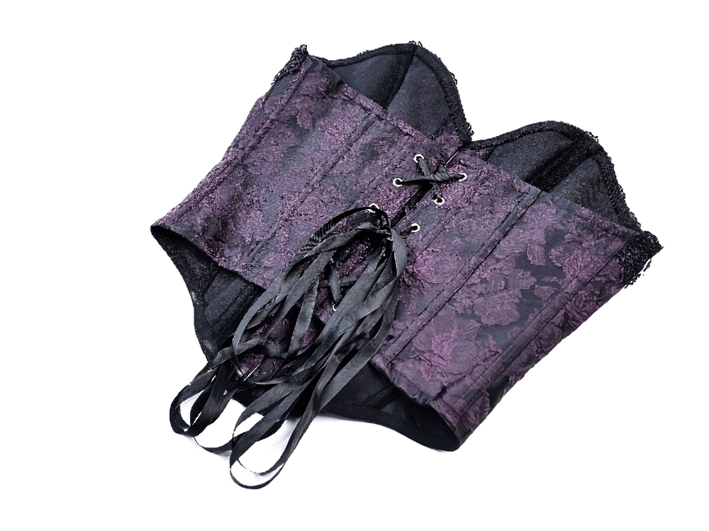 Women's Purple Gothic Jacquard Overbust Corset