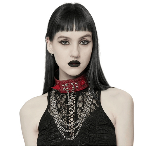 Damen-Choker mit Python-Maserung und Metallketten