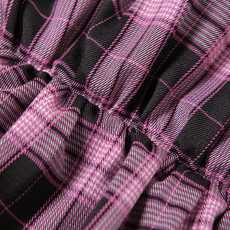 Women's Ruffles High Waist Plaid Mini A-line Skirt / Gothic Style Daily A-Line Skirt - HARD'N'HEAVY