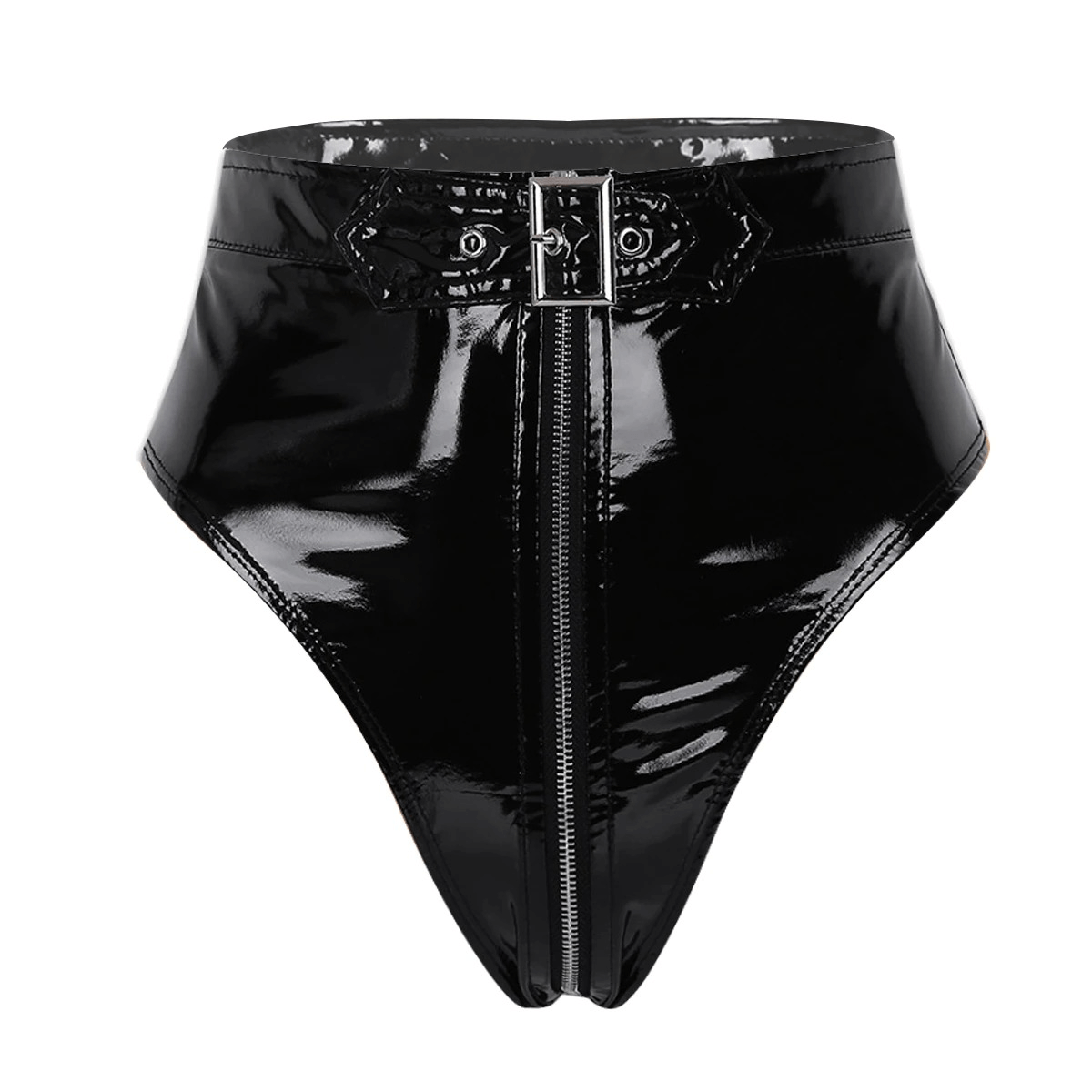 Women's Sexy High Waist Zipper Lingerie Bikini Briefs / Pole Dance Panties with Belt - HARD'N'HEAVY