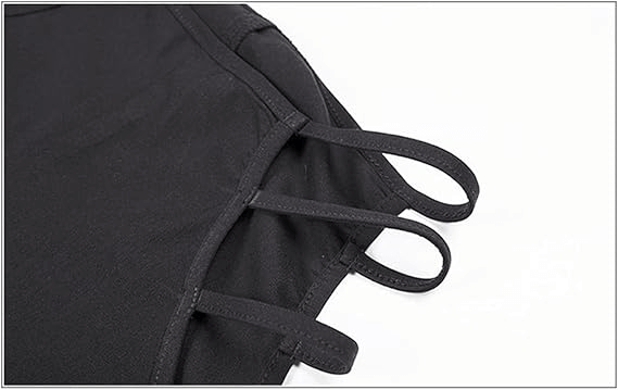 Close-up of hollow-out detail on women's high waist sexy pants showcasing stylish straps.