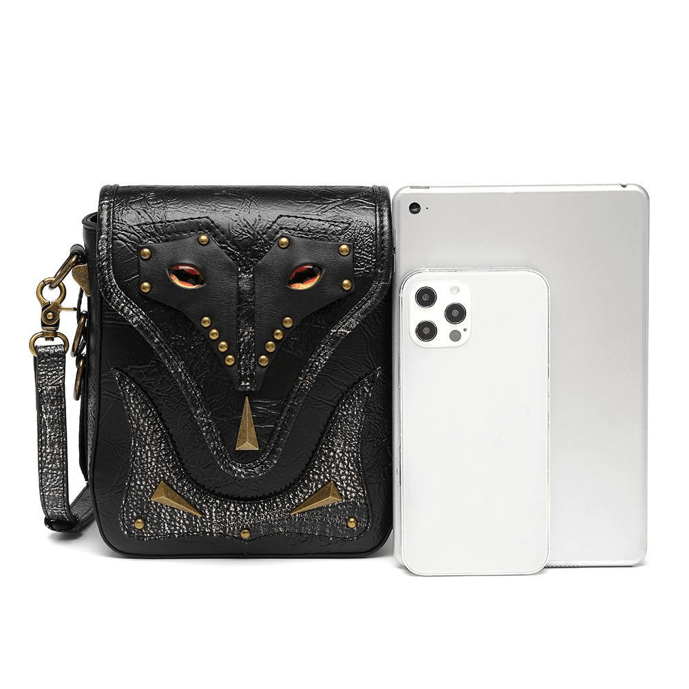 Women's Single Shoulde Crossbody Small Square Bag With Metal Decor - HARD'N'HEAVY