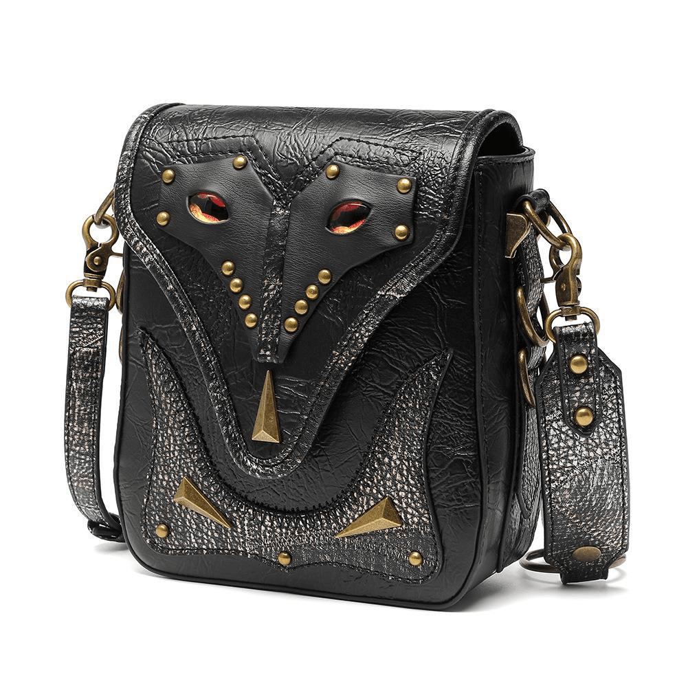 Women's Single Shoulde Crossbody Small Square Bag With Metal Decor - HARD'N'HEAVY