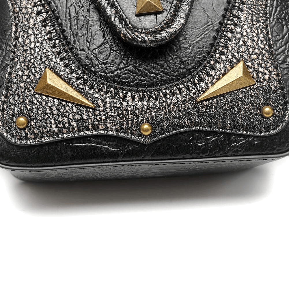 Women's Single Shoulde Crossbody Small Square Bag With Metal Decor - HARD'N'HEAVY