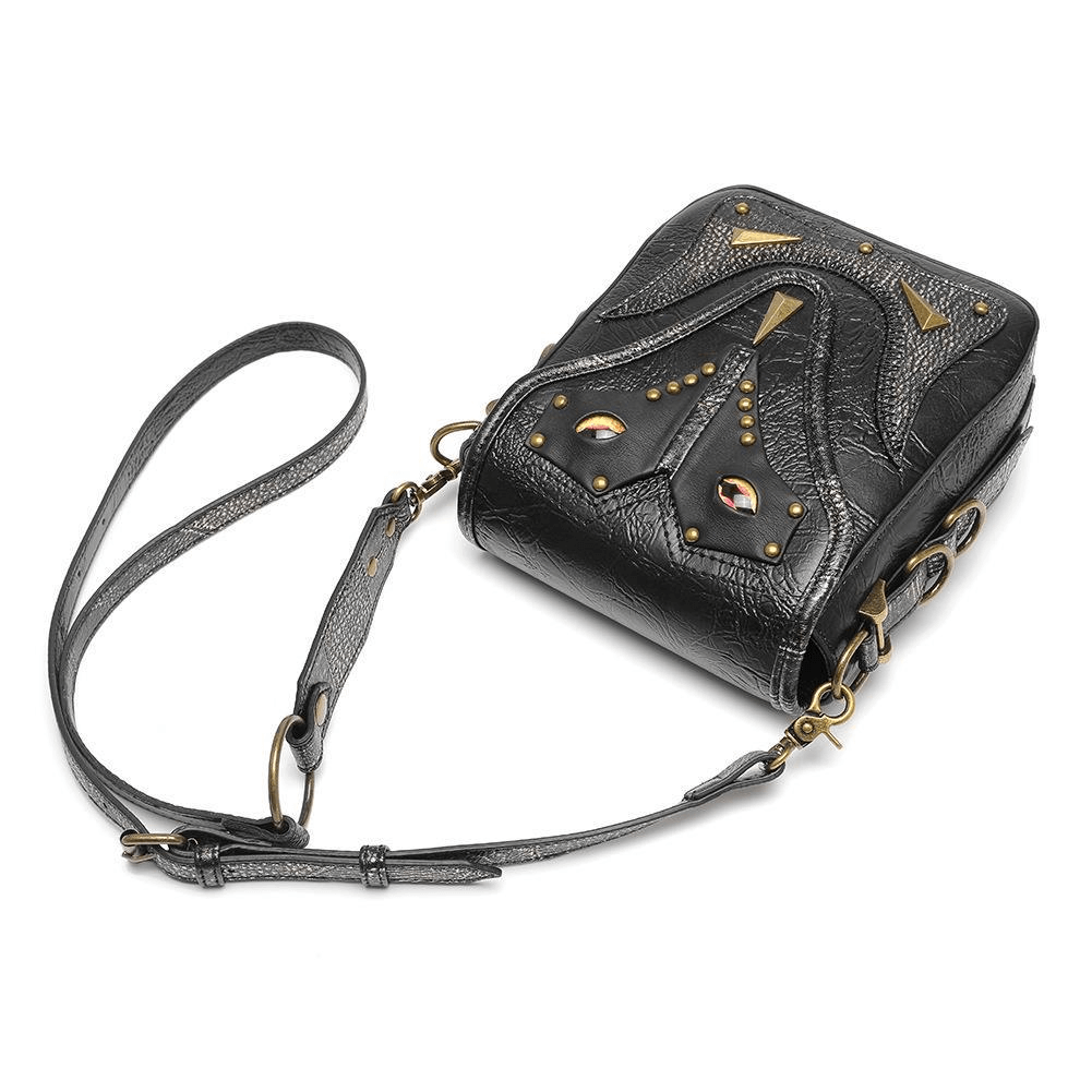 Women's Single Shoulde Crossbody Small Square Bag With Metal Decor - HARD'N'HEAVY