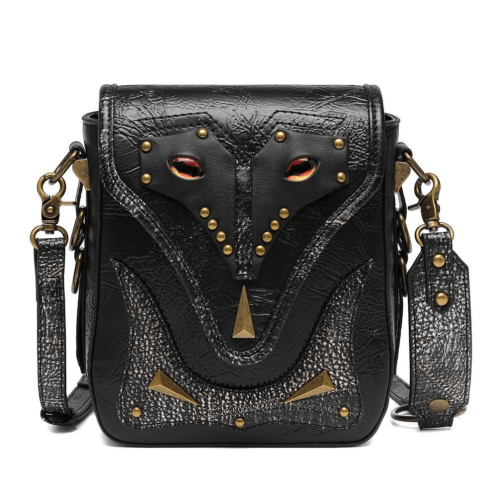 Women's Single Shoulde Crossbody Small Square Bag With Metal Decor - HARD'N'HEAVY