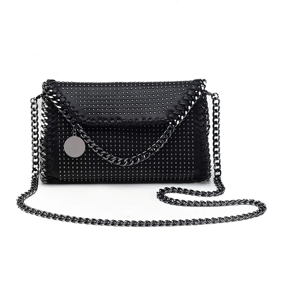 Women's Single Shoulder Clatch-Bag with Chain / Punk Rivets Handbag - HARD'N'HEAVY
