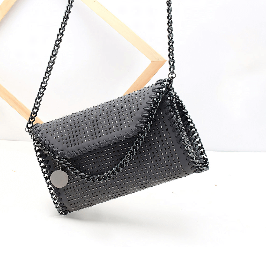 Women's Single Shoulder Clatch-Bag with Chain / Punk Rivets Handbag - HARD'N'HEAVY