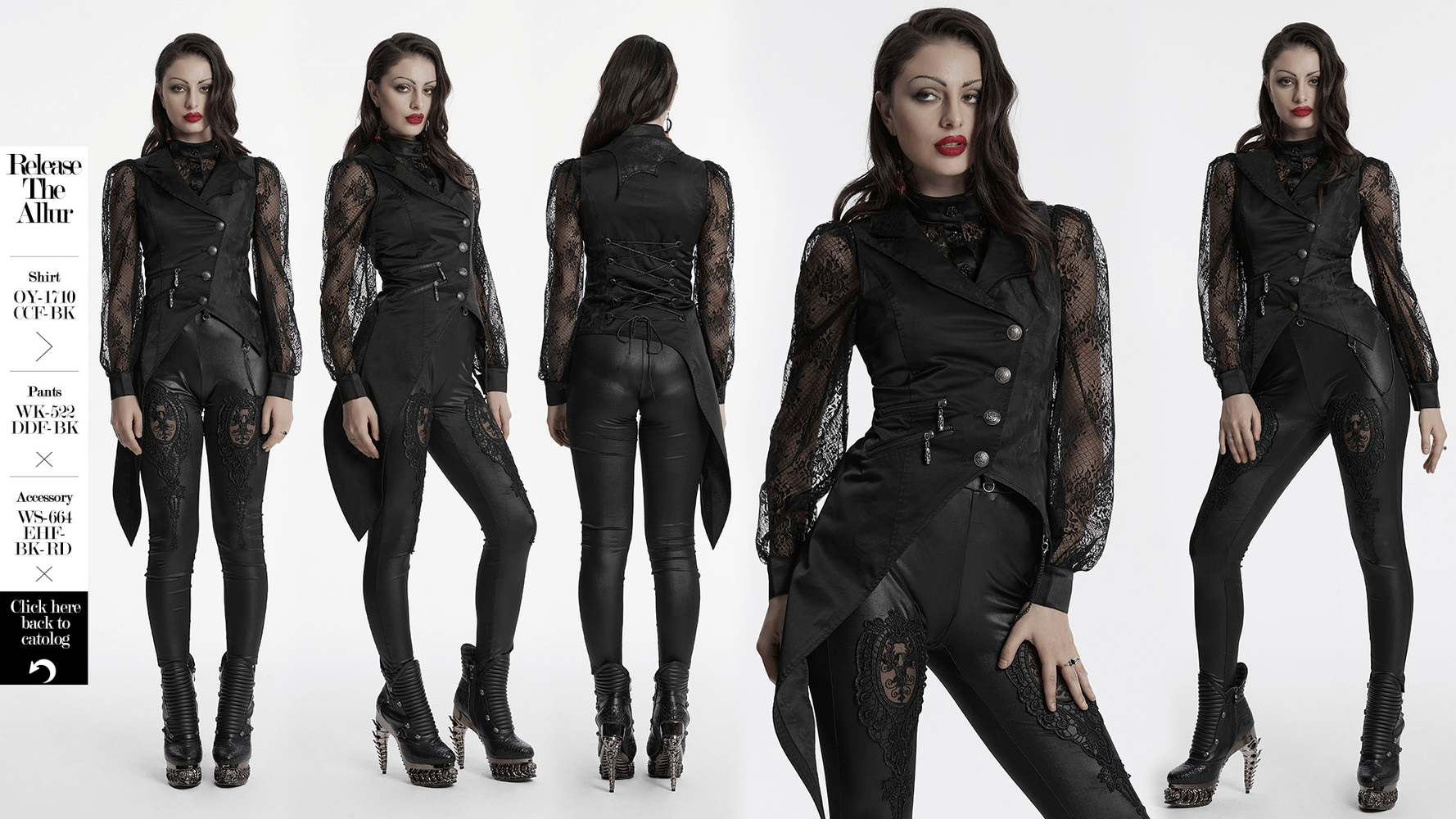 Dark Night Gothic steampunk asymmetric waistcoat with chain detail and stylish gothic aesthetic.