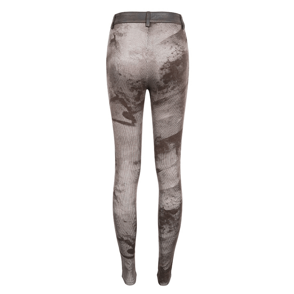 Women's Steampunk Style Lace-Up Leggings with Pockets