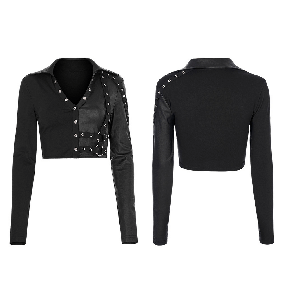 Women's Studded Accent Double Layer Pullover Top - HARD'N'HEAVY