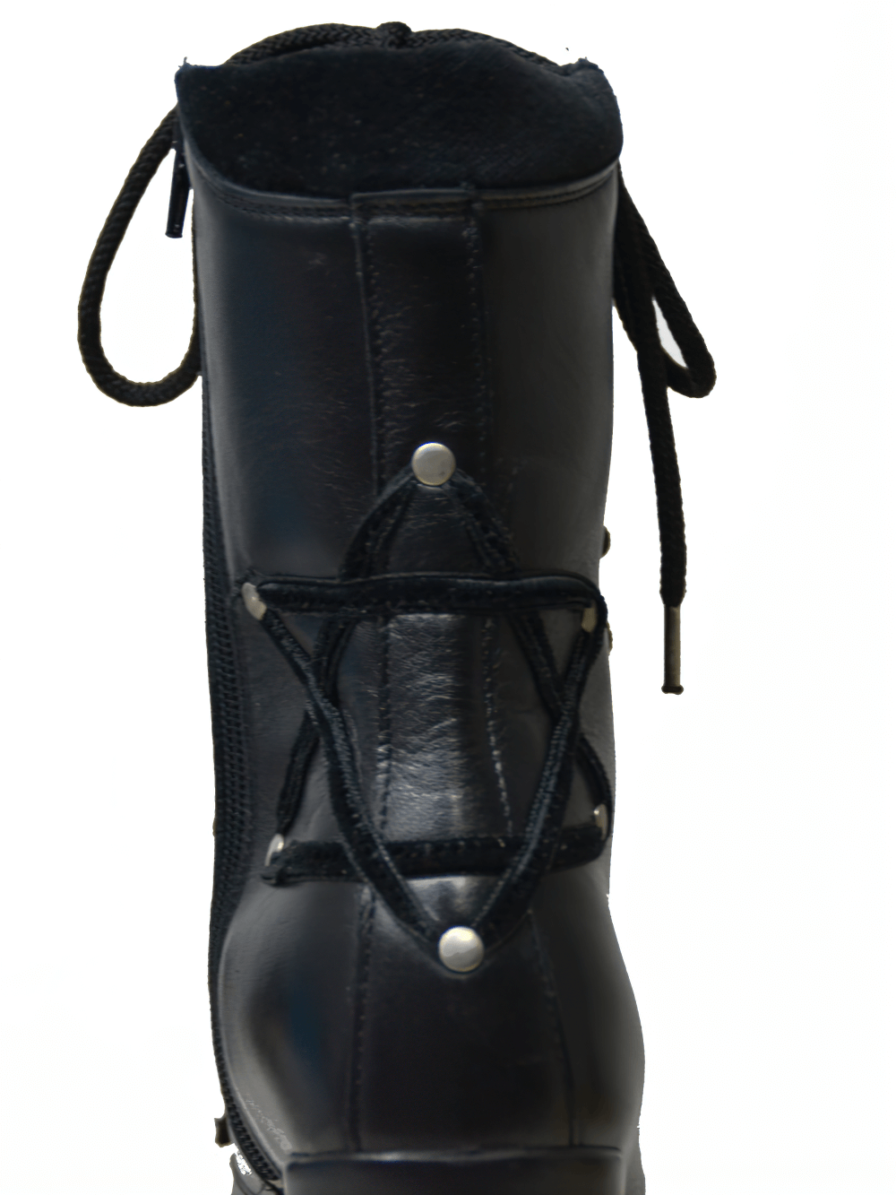 Women's Studded Zip-Up Platform Boots with High Heels