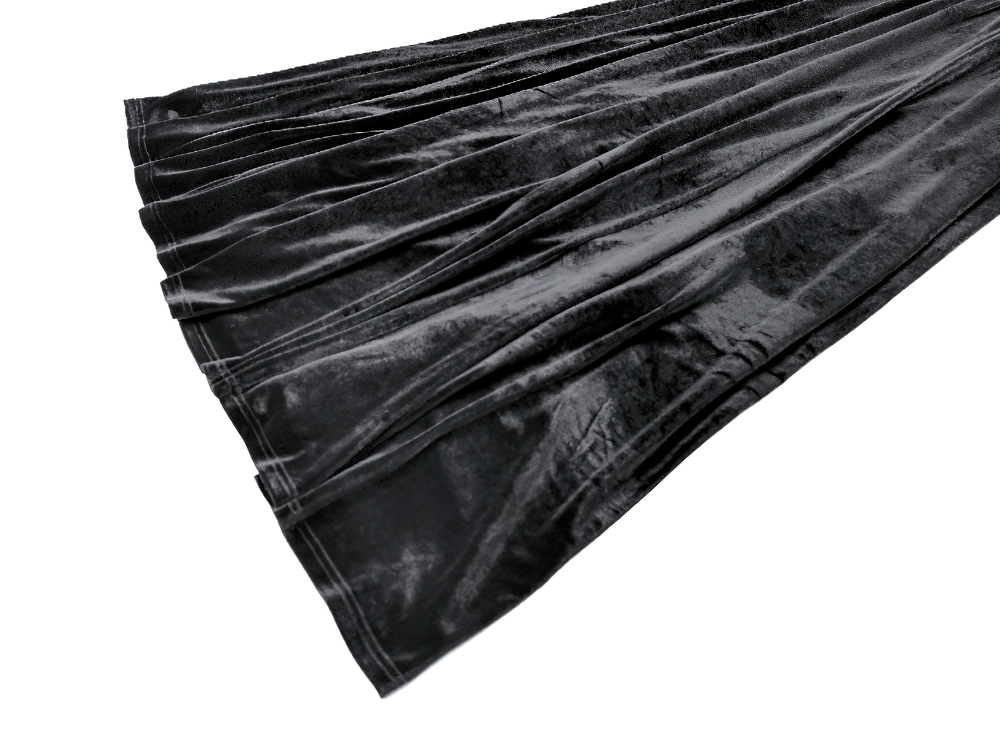 Women's Victorian Gothic Black Velvet Lace Maxi Dress black velvet gothic skirt fabric detail