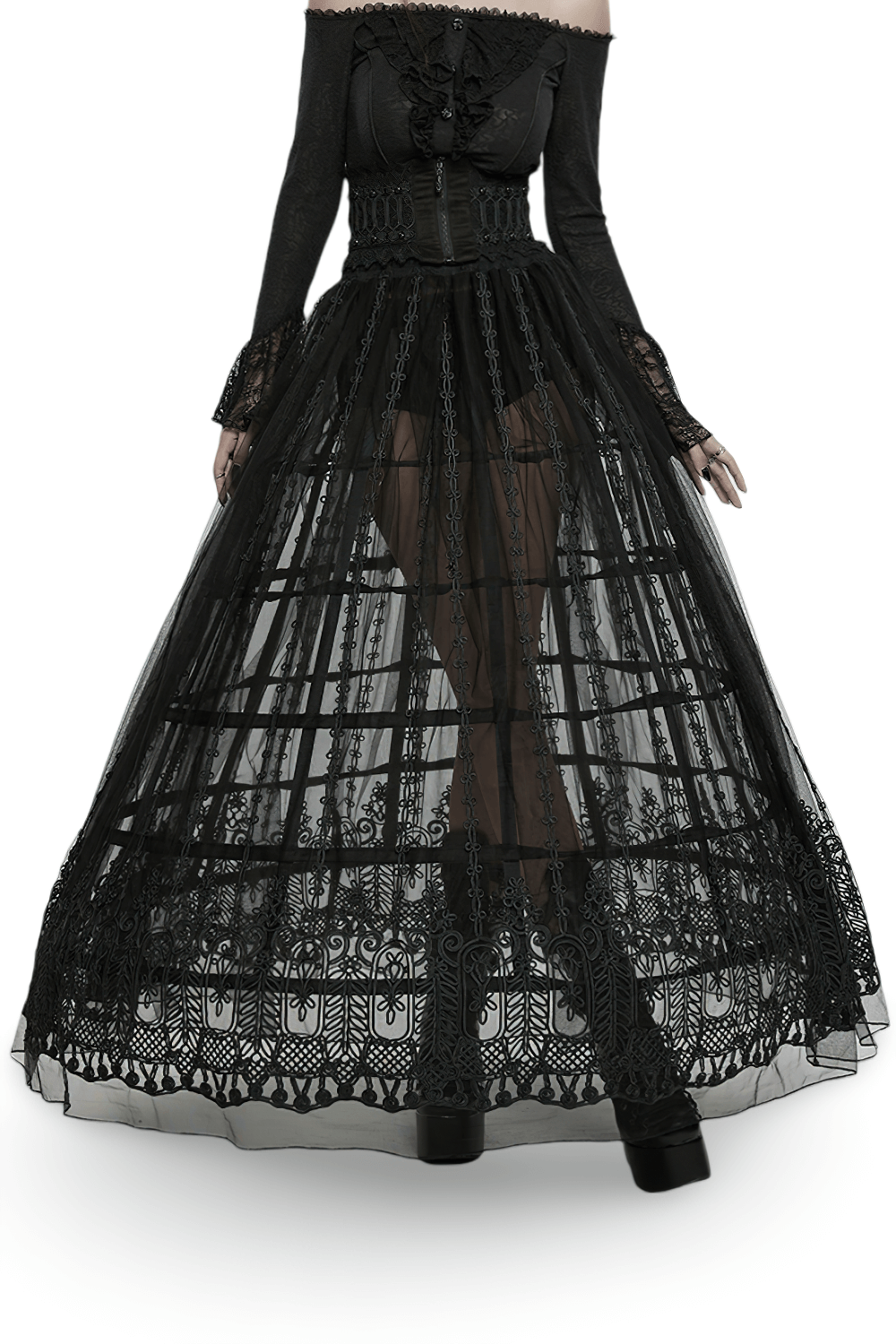 Women's Victorian Gothic Cage Bustle Skirt Support