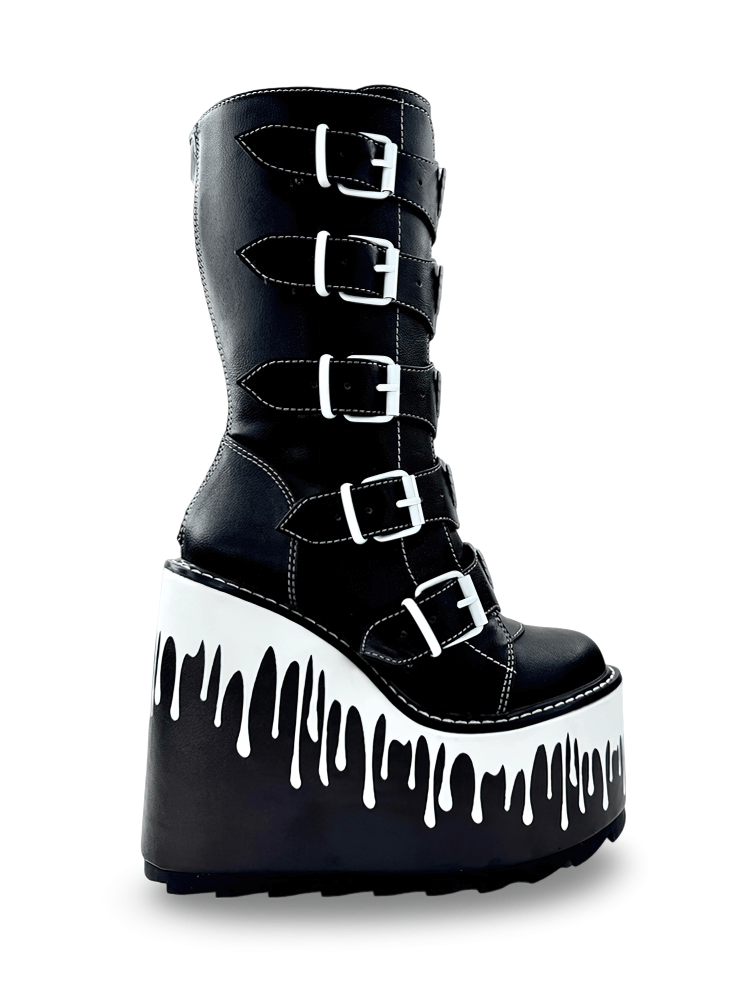 YRU Ghost Vampire Freaks Boots with White Enamel Charms