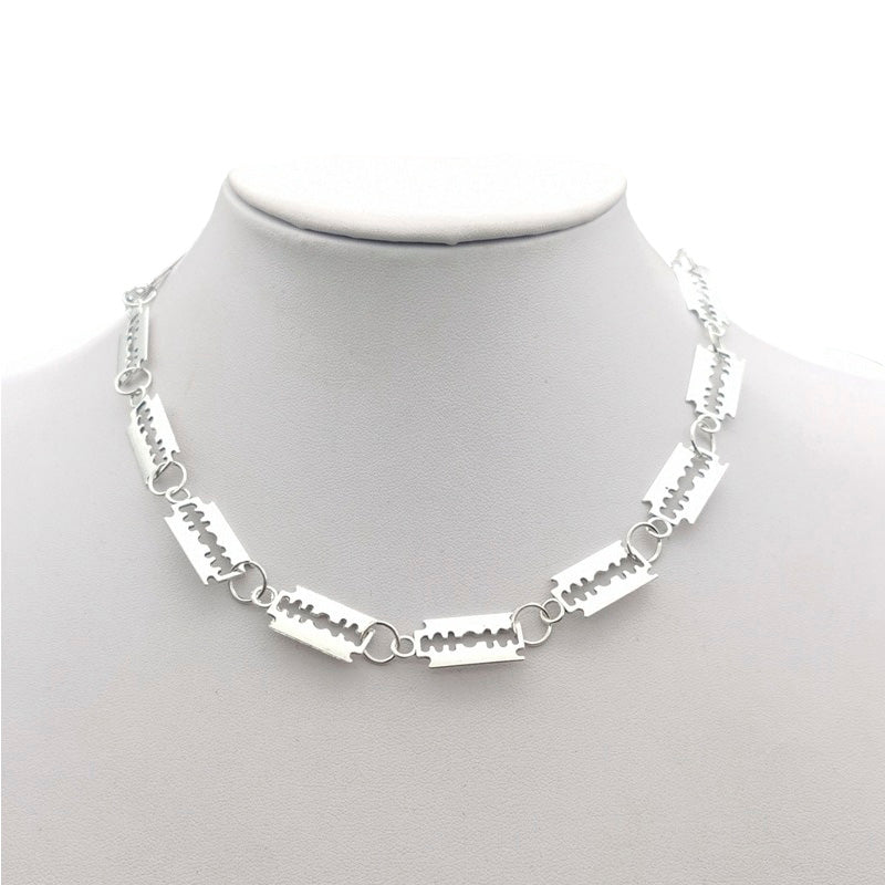 Zinc Alloy Unisex Choker In Gothic Style / Men's And Women's Necklace With 14 Blades - HARD'N'HEAVY