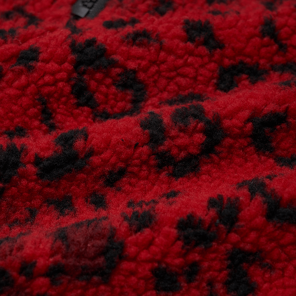 Zipper Red Leopard Punk Mini Skirt With Eyelets - HARD'N'HEAVY