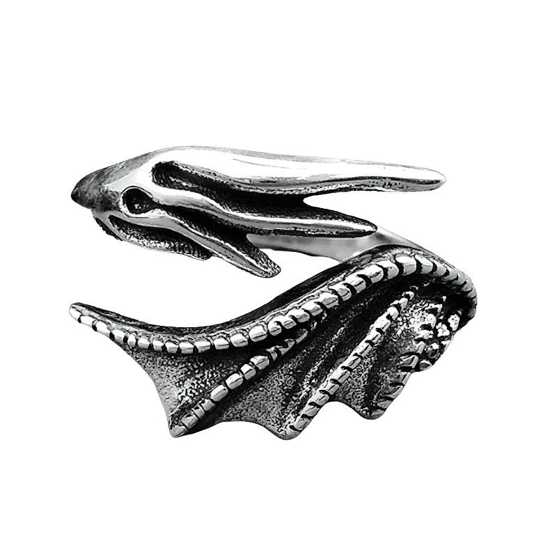 Unisex adjustable ring with a unique squid design in vintage sterling silver, perfect for gothic jewelry lovers.