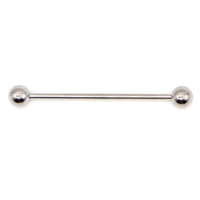 1PC Long Stainless Steel Industrial Piercing / Ear Cartilage Jewelry / Earring Straight Barbell - HARD'N'HEAVY