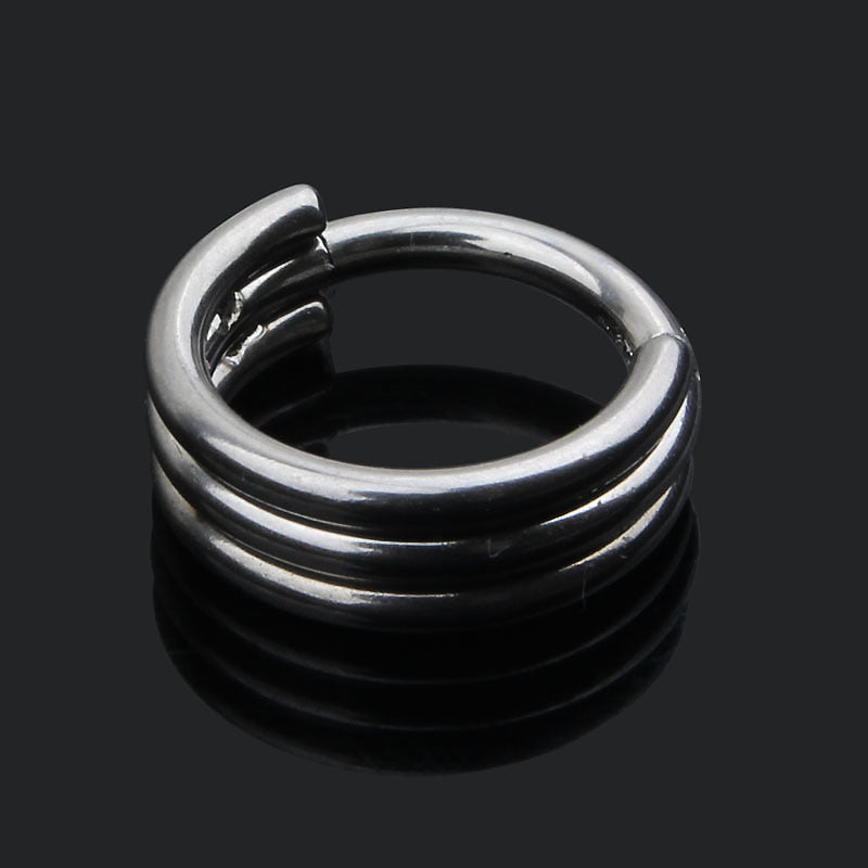 Triple layers stainless steel clicker nose hoop ring, hinged design, stylish body jewelry for unisex.