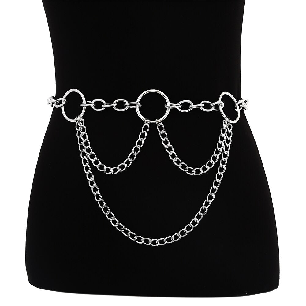 90s metal chain belt / Statement waist chain for Women - HARD'N'HEAVY