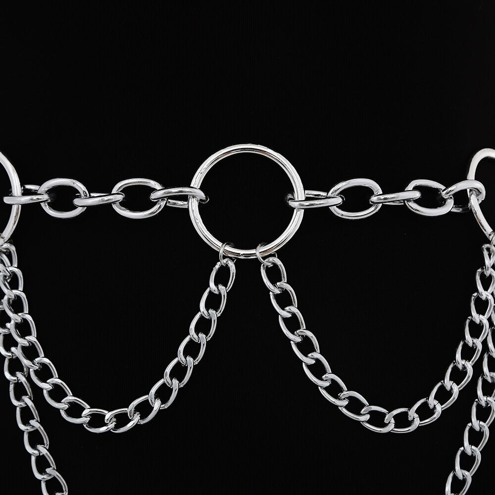90s metal chain belt / Statement waist chain for Women - HARD'N'HEAVY
