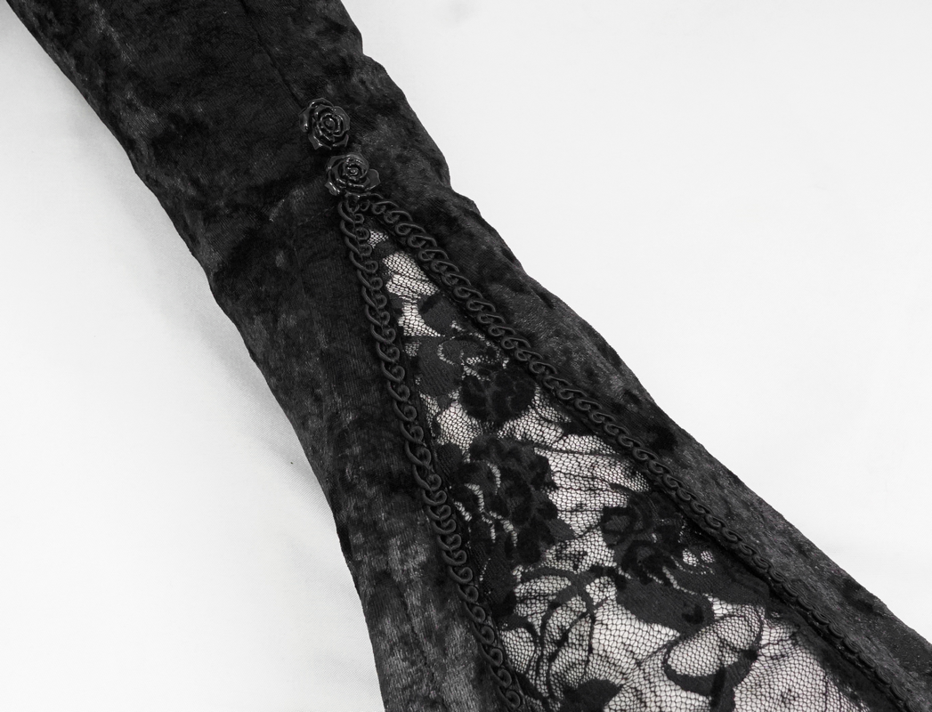 Gothic Velvet Long Sleeve Short Cape / Women's Bolero With Pendant Tassels - HARD'N'HEAVY