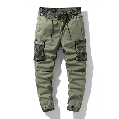 Joggers pour hommes avec éléments de camouflage / Pantalon cargo à taille élastique / Streetwear pour hommes