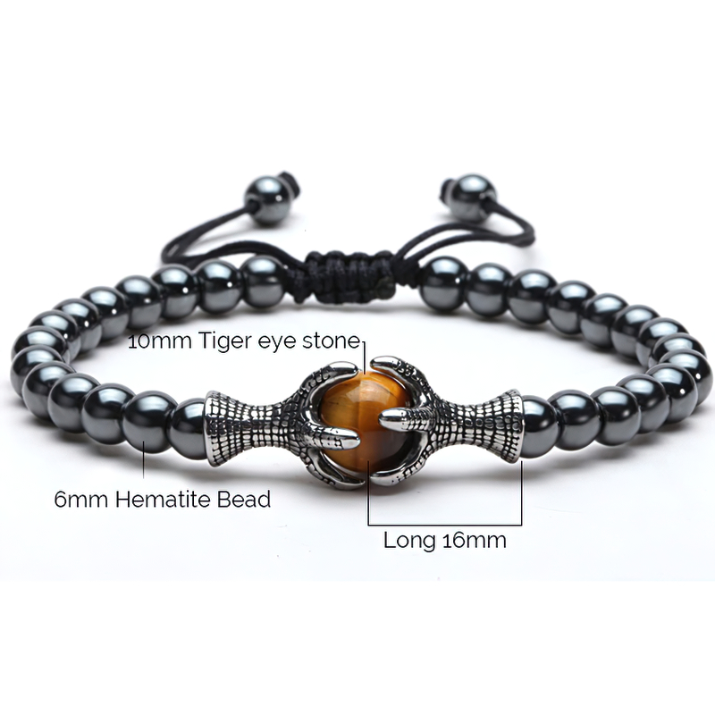 Adjustable bracelet of Dragon claws shape with Stone beads / Unisex Jewelry of Zinc Alloy - HARD'N'HEAVY