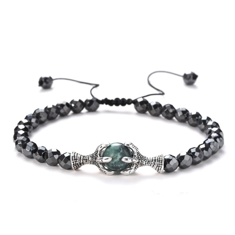 Adjustable bracelet of Dragon claws shape with Stone beads / Unisex Jewelry of Zinc Alloy - HARD'N'HEAVY